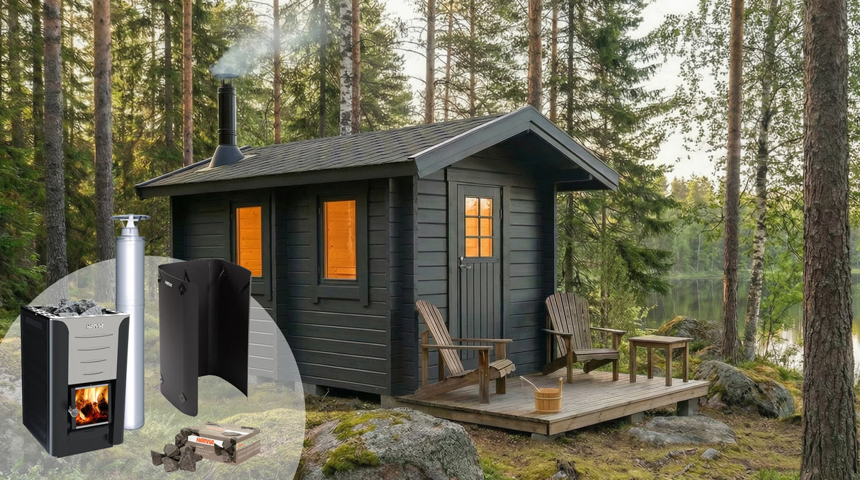 Bastupaket Brändön BL 8 kvm & Harvia 20 Pro