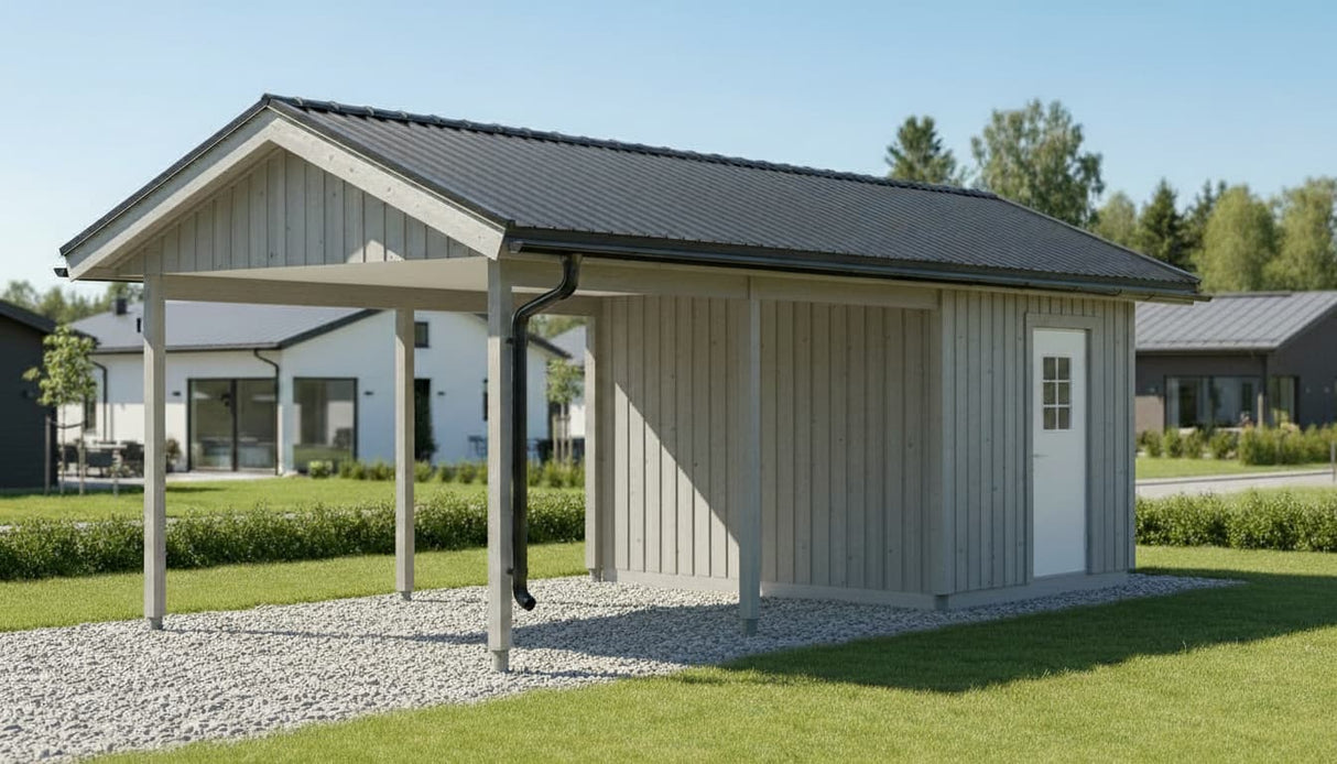 Lillhällan carport med förråd 26 kvm