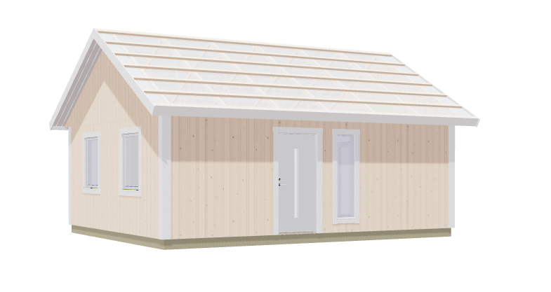 Attefallshus Vånören med 2 rum, kök/allrum och toalett 42kvm