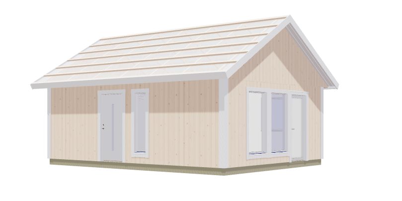 Attefallshus Vånören med 2 rum, kök/allrum och toalett 42kvm