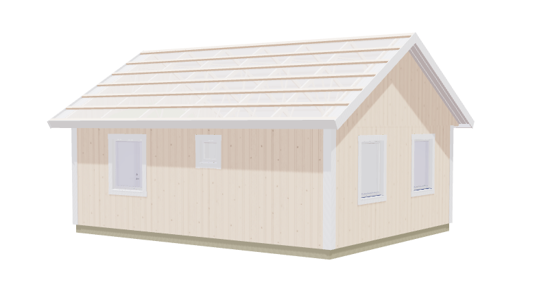 Attefallshus Vånören med 2 rum, kök/allrum och toalett 42kvm