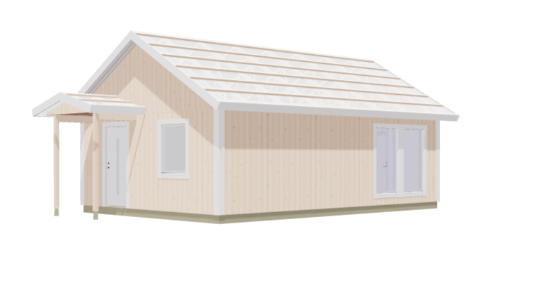 Attefallshus Ledskär 1 rum, kök/allrum, toalett 48kvm