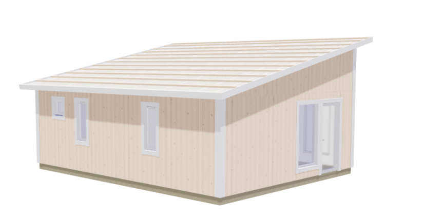 Attefallshus Åskär 2 rum Kök/allrum och toalett 50kvm