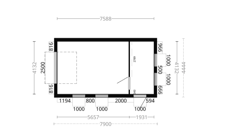 Attefallsgarage Granör med lägenhet och 8kvm totalt 35kvm