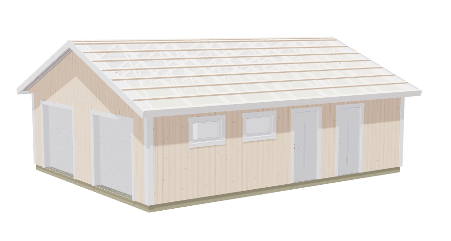 Dubbelgarage Sandholmen med lägenhet och toalett 22kvm totalt 72kvm