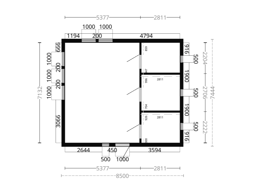 Fritidshus Borgafjäll 2 rum Kök/allrum och toalett 63 kvm