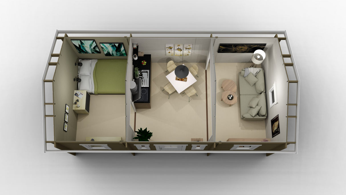 Attefallshus Aspen Torp 30 kvm med tre rum