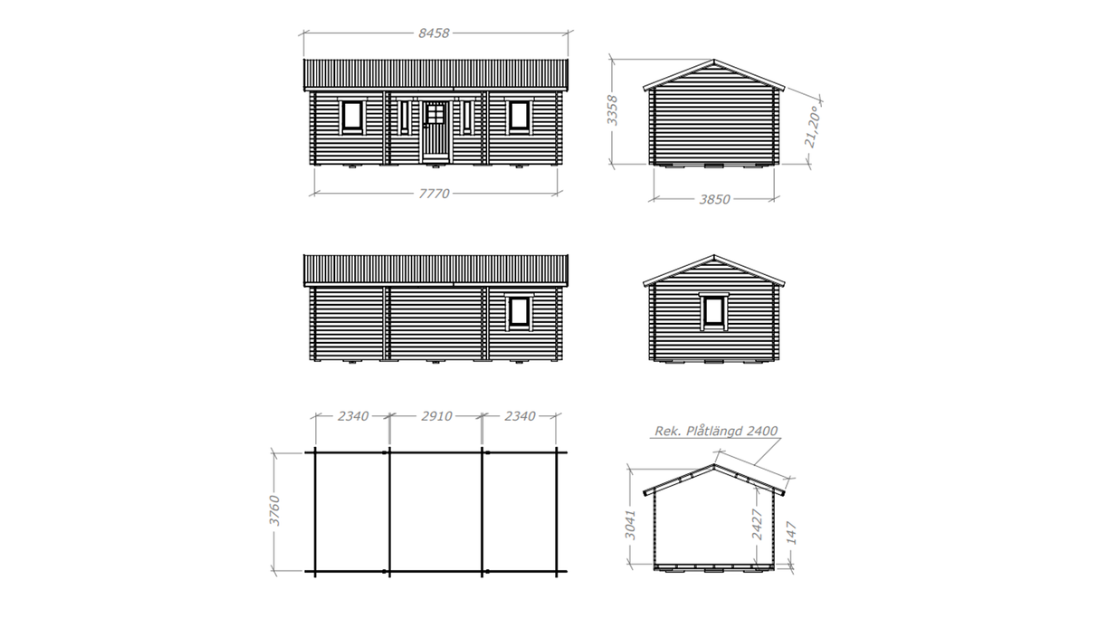 Attefallshus Aspen Torp 30 kvm med tre rum