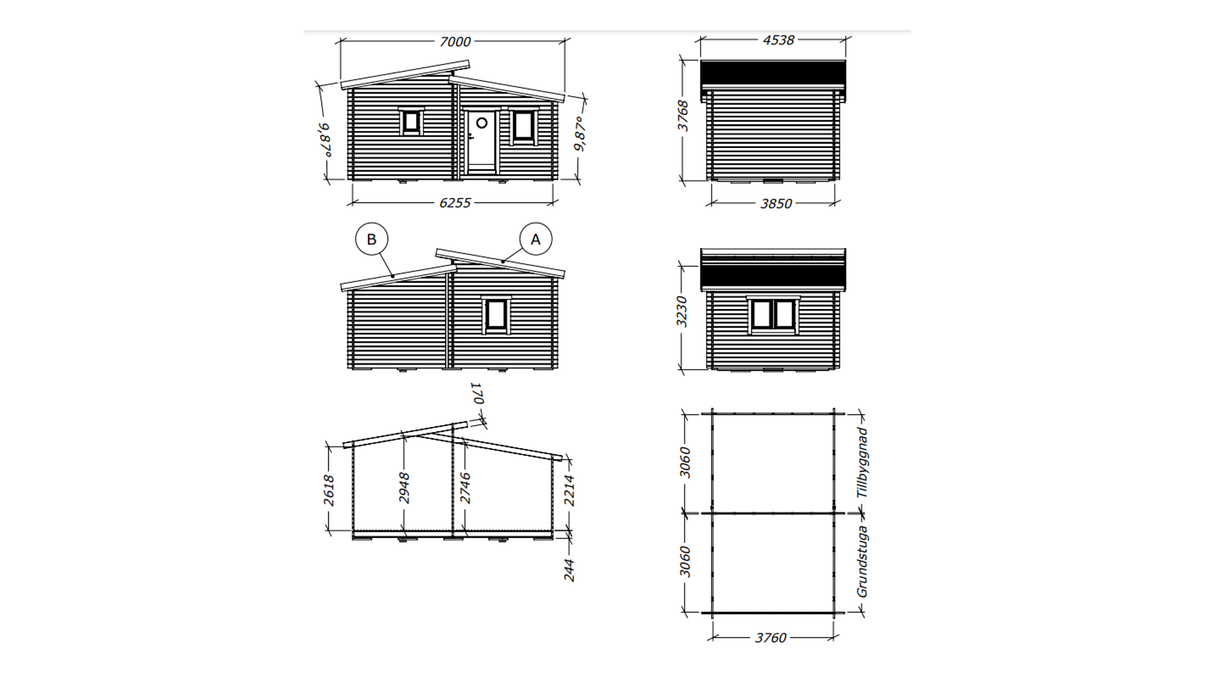 Attefallshus Stenen Funkis 24 kvm