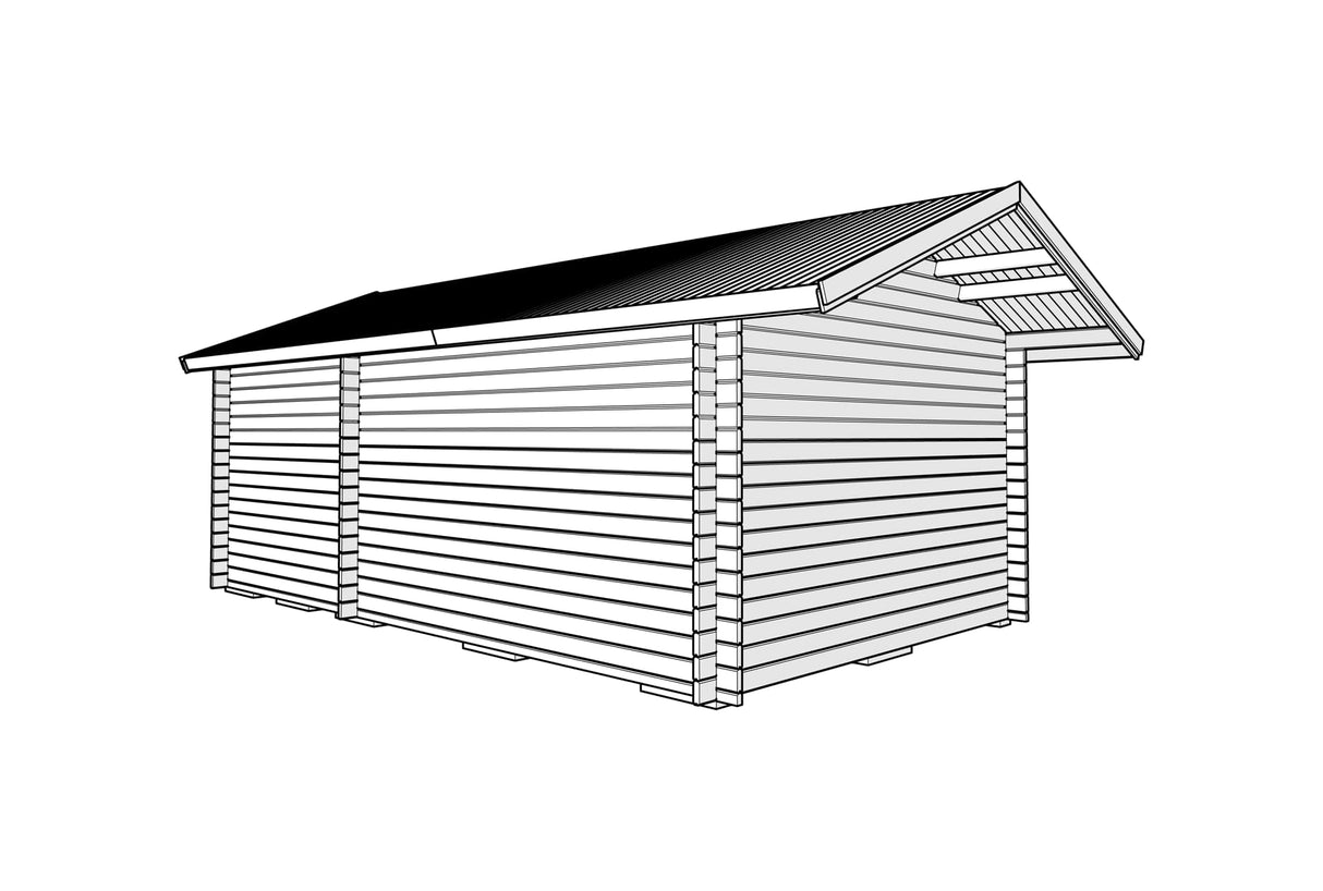Attefallshus Tät Grundmodell 24 kvm