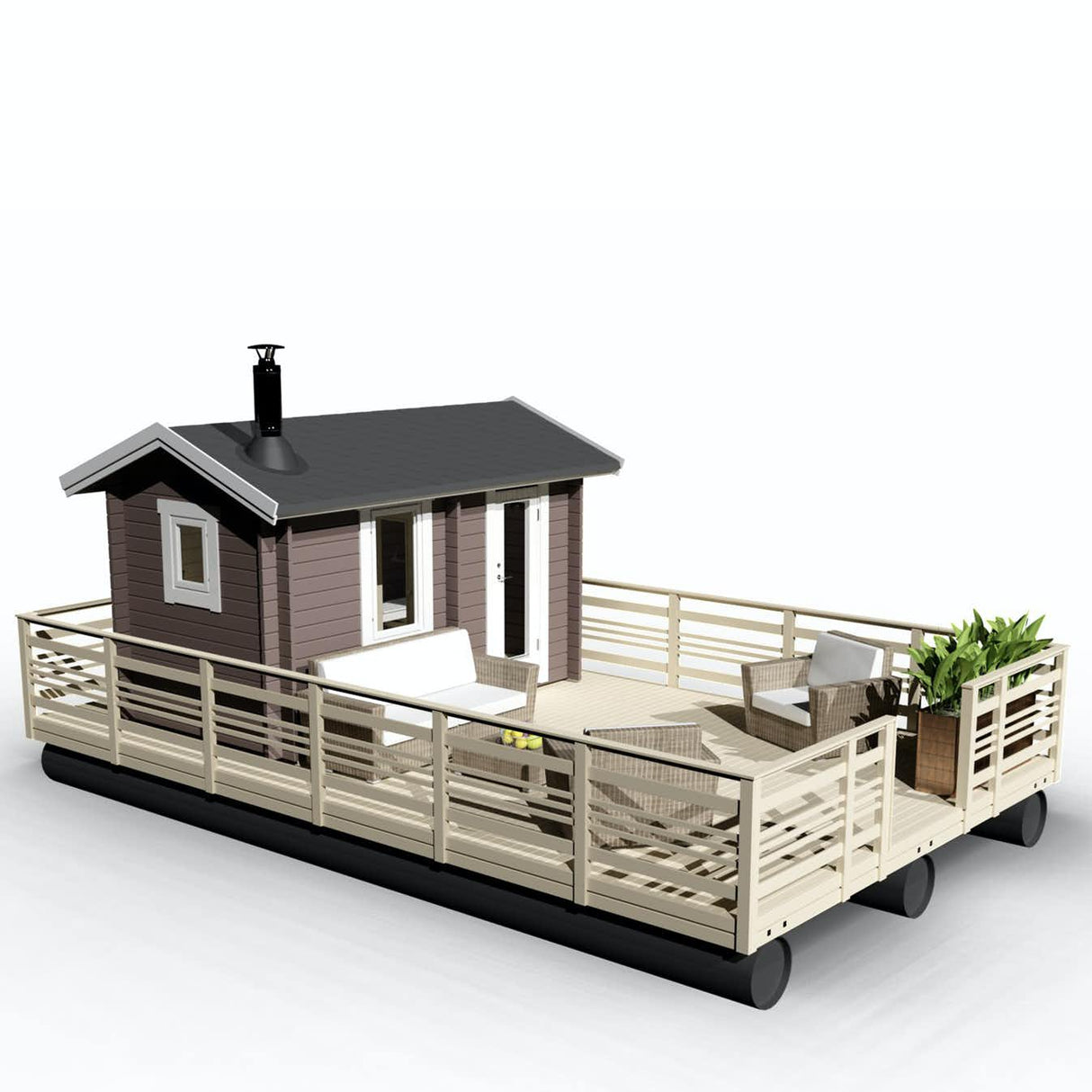 Bastuflotte Finnskär 8m med Bastu DL 8 kvm