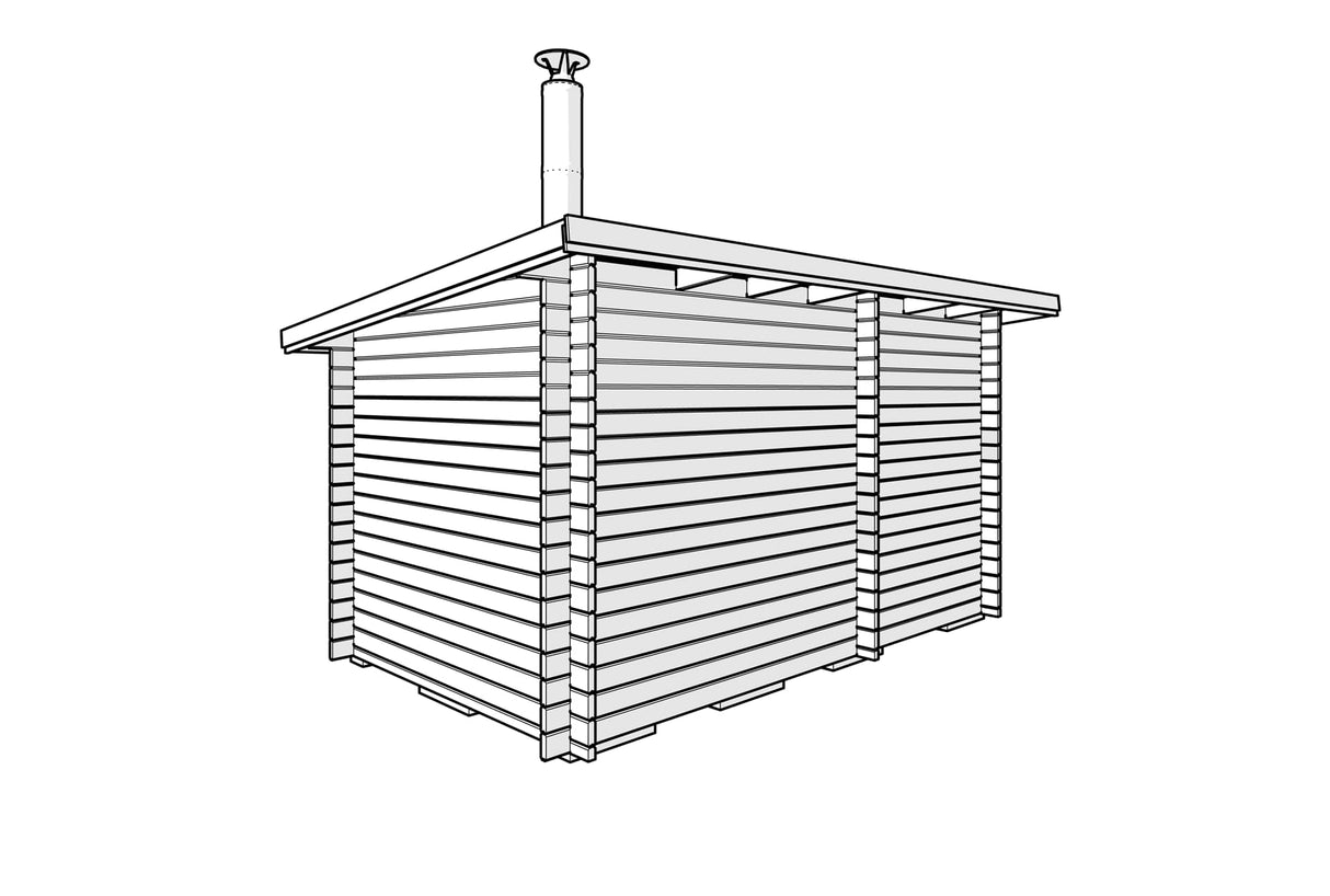 Badstue tett grunnmodell med skråtak 11 kvm