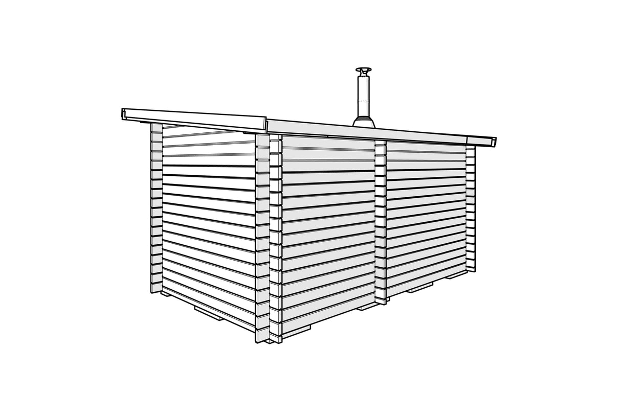 Badstue tett grunnmodell med skråtak 11 kvm