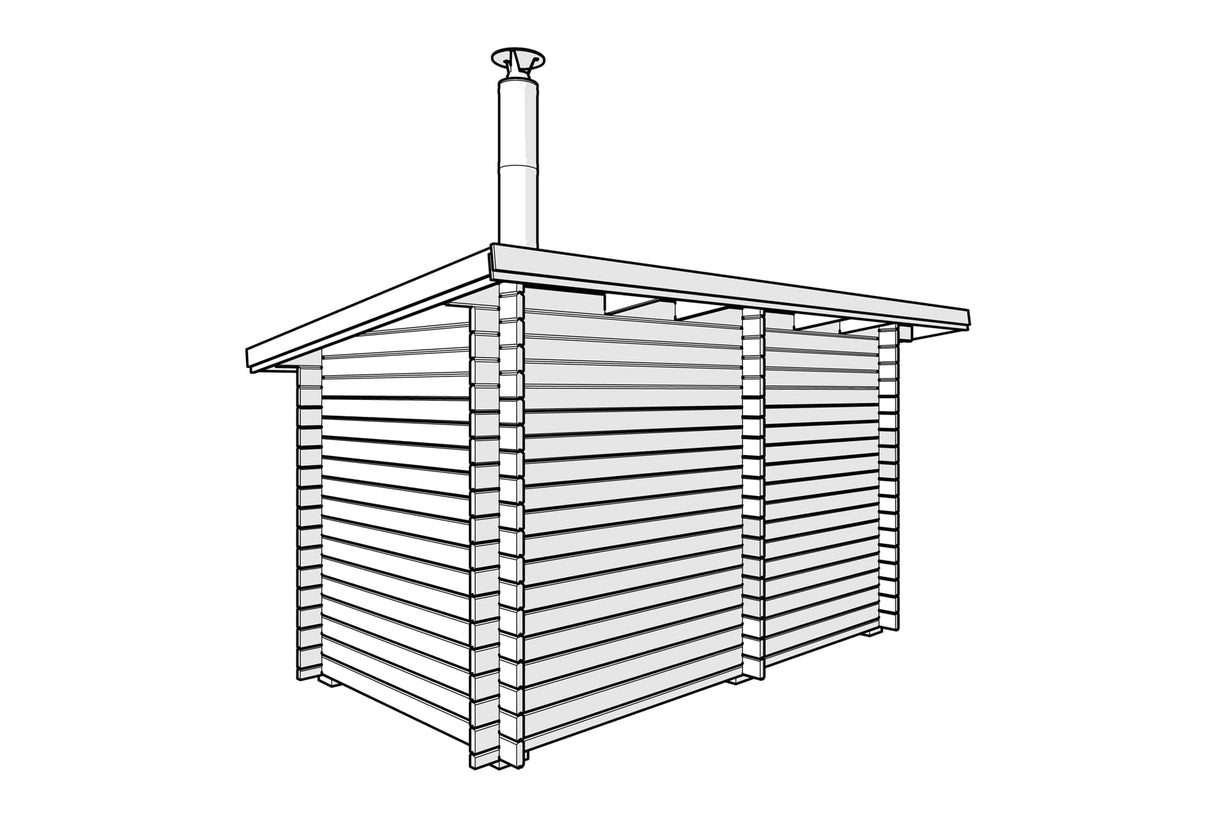 Badstue Tett Grunnmodell med skråtak 8 kvm