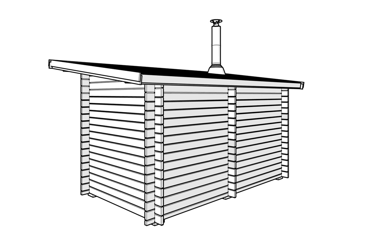 Badstue Tett Grunnmodell med skråtak 8 kvm