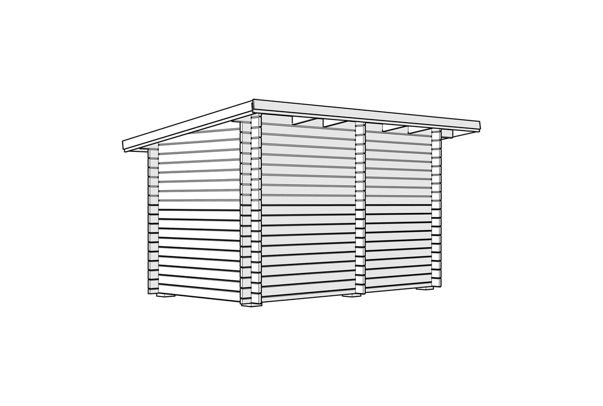 Badstue Tett Grunnmodell med skråtak 8 kvm