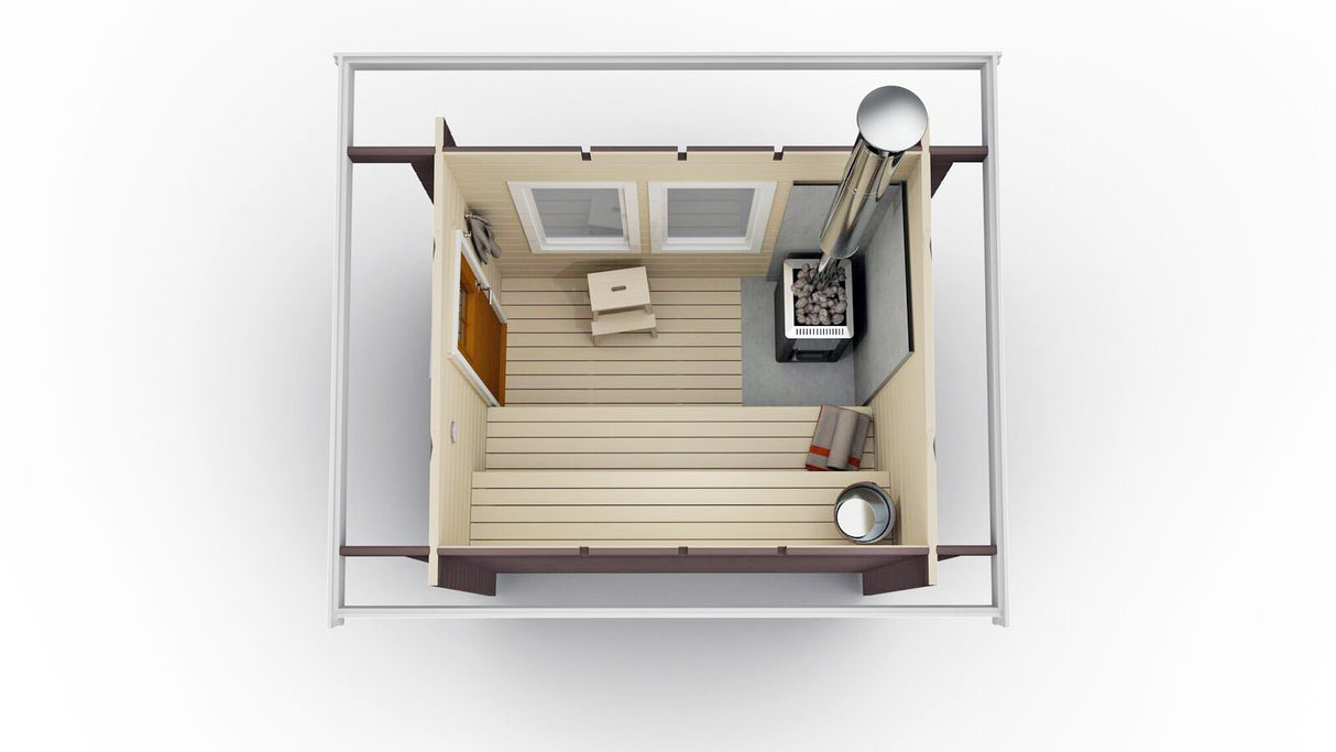 Bastuflotte Sandskär 6m med Funkisbastu 5 kvm