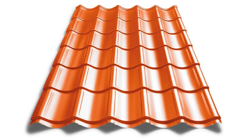 Takplate takpanneprofil (murstein rød)