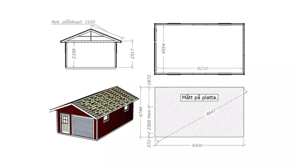 Enkelgarage Akka 41 Kvm Planritning