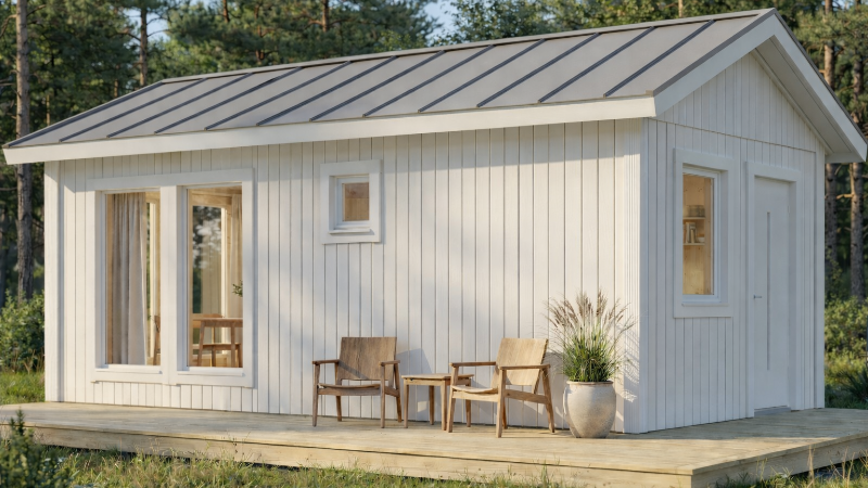 Attefallshus Tärnskär 1 rum, kök/allrum och toalett 28kvm