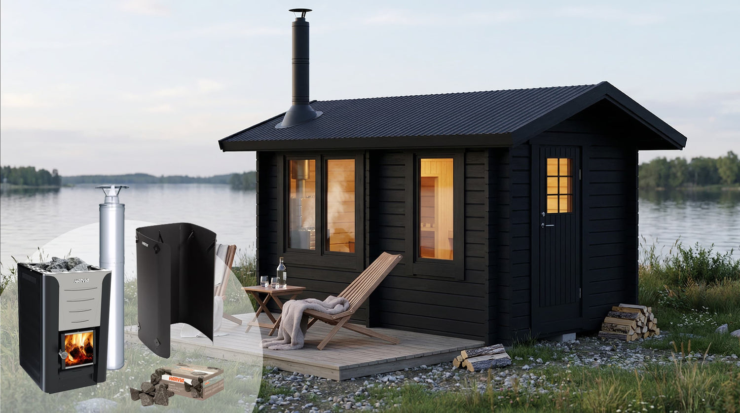 Bastupaket Krokhällan BL 8 kvm & Harvia 20 Pro