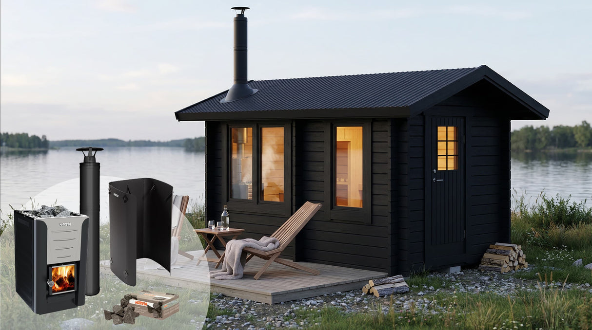 Bastupaket Krokhällan BL 8 kvm & Harvia 20 Pro