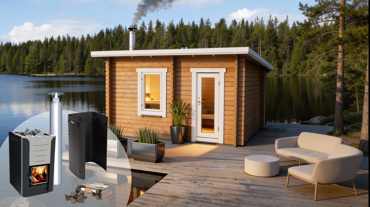 Bastupaket Sjöbris Funkis DL 8 kvm & Harvia 20 Pro