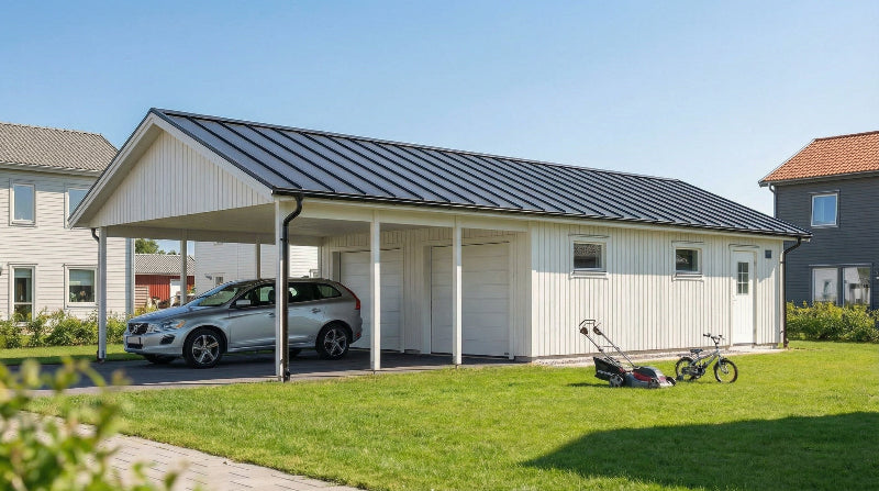 Dubbelgarage salka 72 kvm med Carport