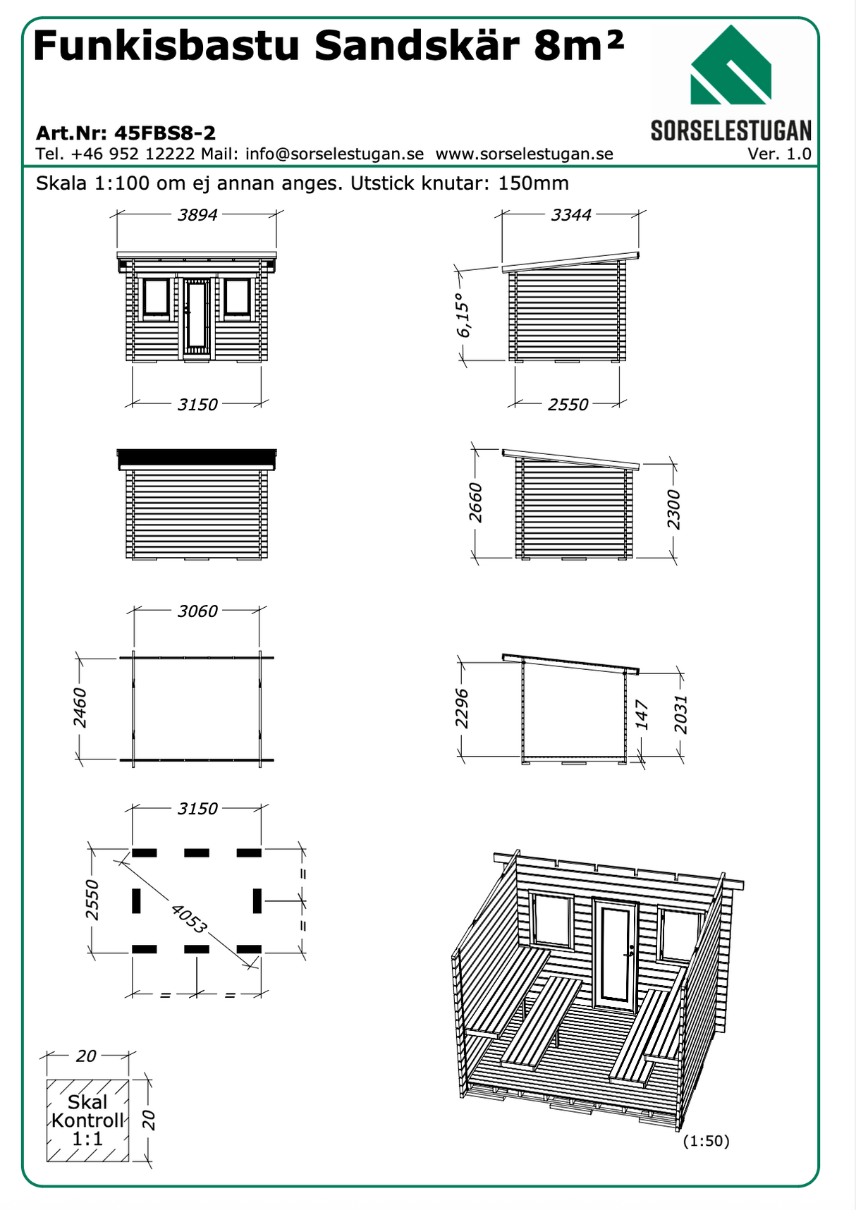 Bastustuga Sandskär Funkis 8 kvm
