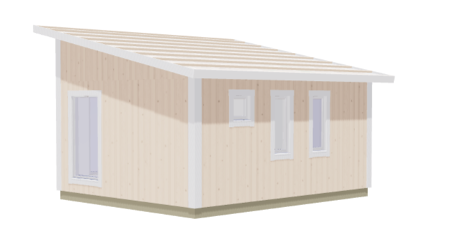 Attefallshus Flingskär 1 rum, Kök/allrum och toalett 25kvm