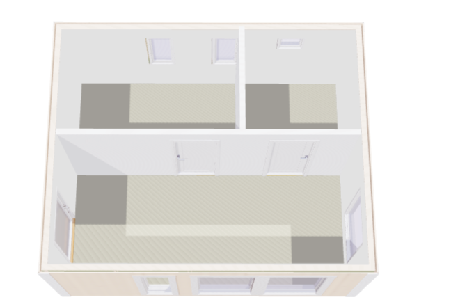 Attefallshus Flingskär 1 rum, Kök/allrum och toalett 25kvm
