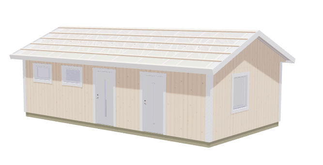 Attefallsgarage Björnören med lägenhet och toalett 16kvm totalt 50kvm