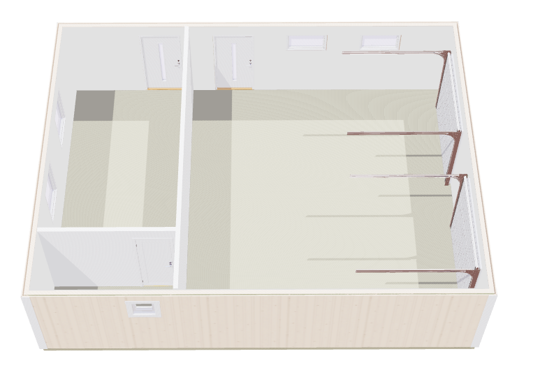 Dubbelgarage Sandholmen med lägenhet och toalett 22kvm totalt 72kvm