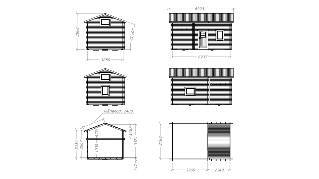 Attefallshus Granden Loft Torp 24 kvm