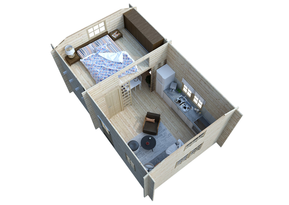 Attefallshus Granden Loft Torp 24 kvm