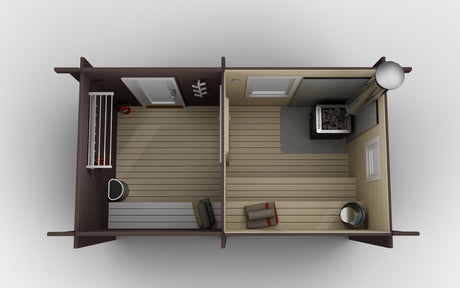 Badstue Sjøbris med skråtak DL 8 kvm