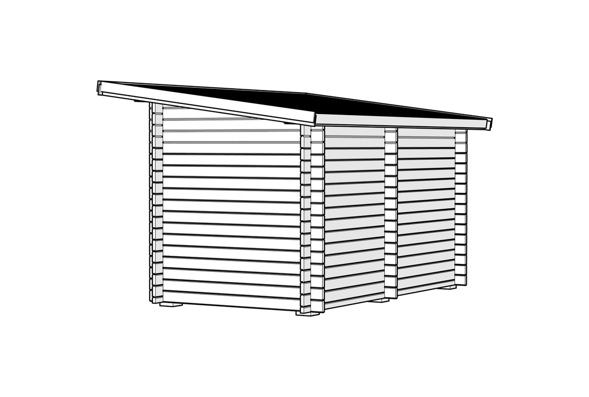 Badstue Tett Grunnmodell med skråtak 8 kvm