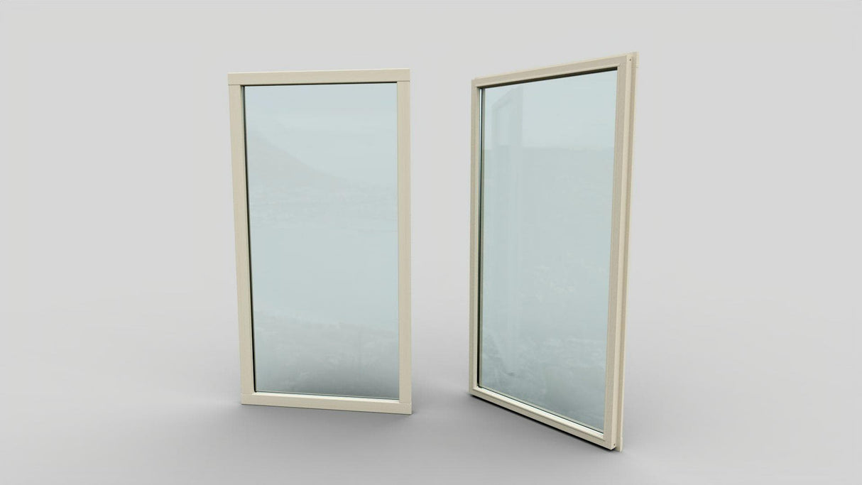 Fast dubbelhärdat fönster 908x1735mm Energi 45mm vägg