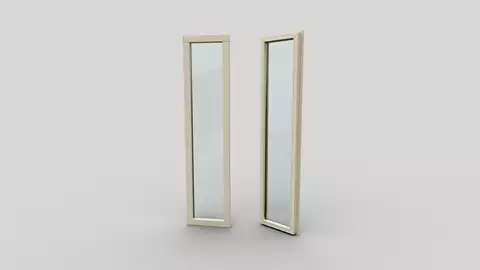 Fast dubbelhärdat fönster 390x1735mm Energi 45mm vägg