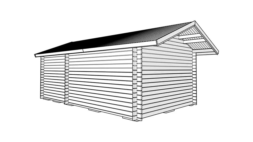 Attefallshus Tät Grundmodell (15+9) 24 Kvm Vy1