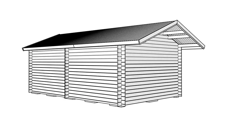 Attefallshus Tät Grundmodell (12+12) 24 Kvm Vy1