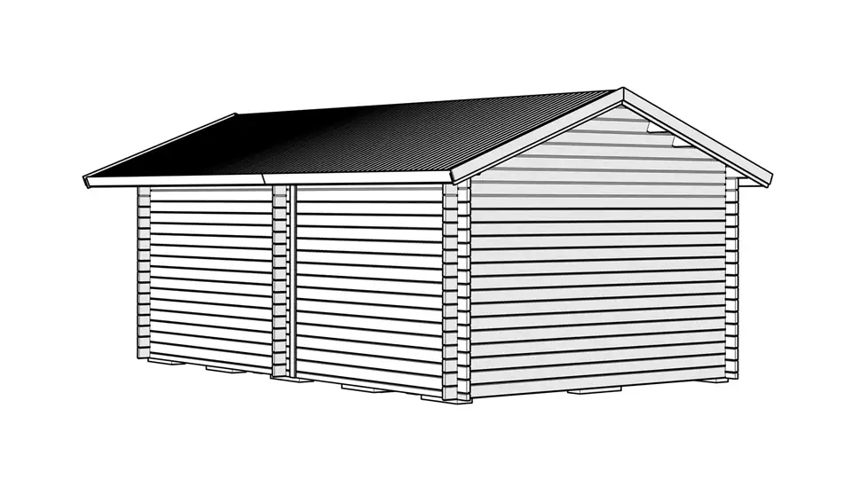 Attefallshus Tät Grundmodell (12+12) 24 Kvm Vy2